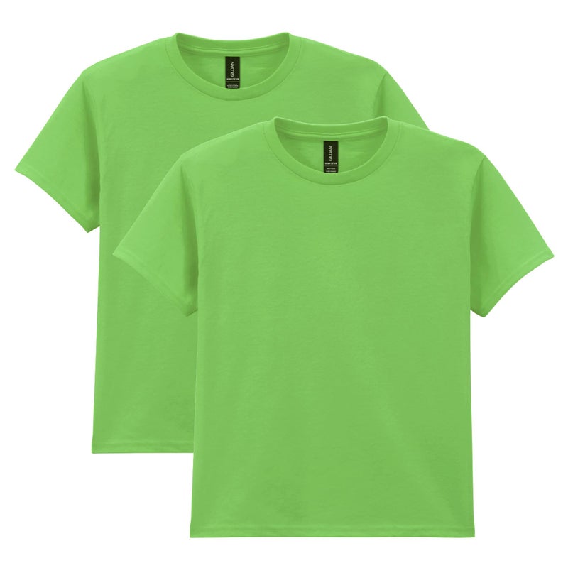 Gildan Youth Heavy Cotton T-Shirt, Style G5000B, 2-Pack, Lime, Large - Image 1